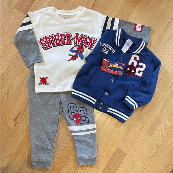 Marvel Other - NWT Marvel Toddler Navy and White Spider-Man Polo Jacket size 2T